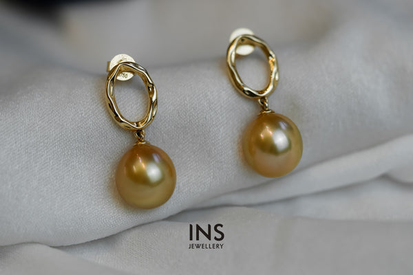 Golden Pearl Earrings