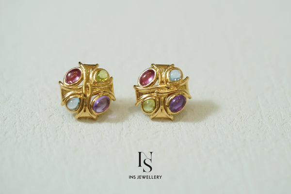 Sapphire 18K Gold Ear Studs