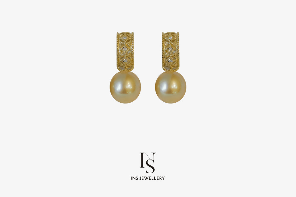 Golden Pearl Earrings