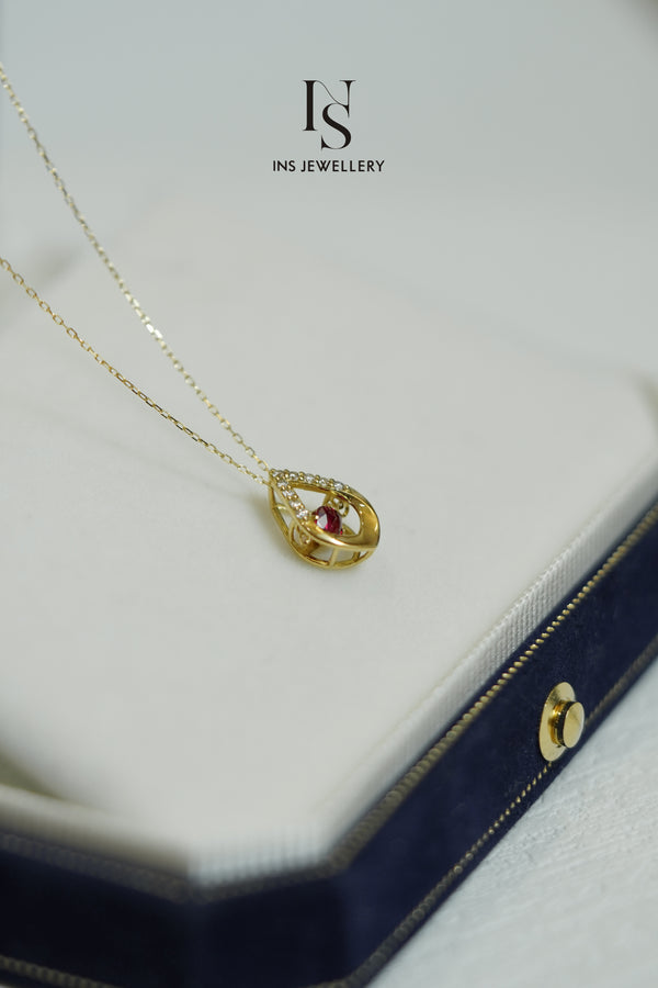 Ruby Hearbeat Necklace