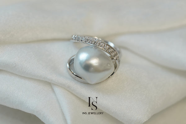 102 South Sea Baroque Pearl Ring