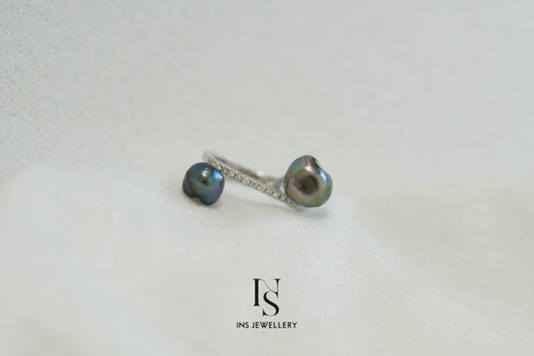 114 Tahitian Keshi Pearl Ring