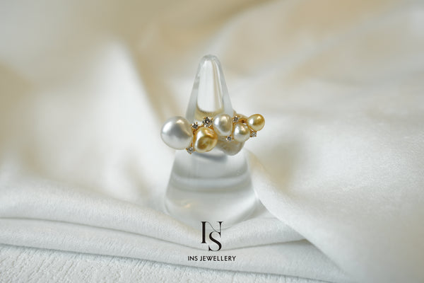 13 South Sea Keshi Pearl Ring