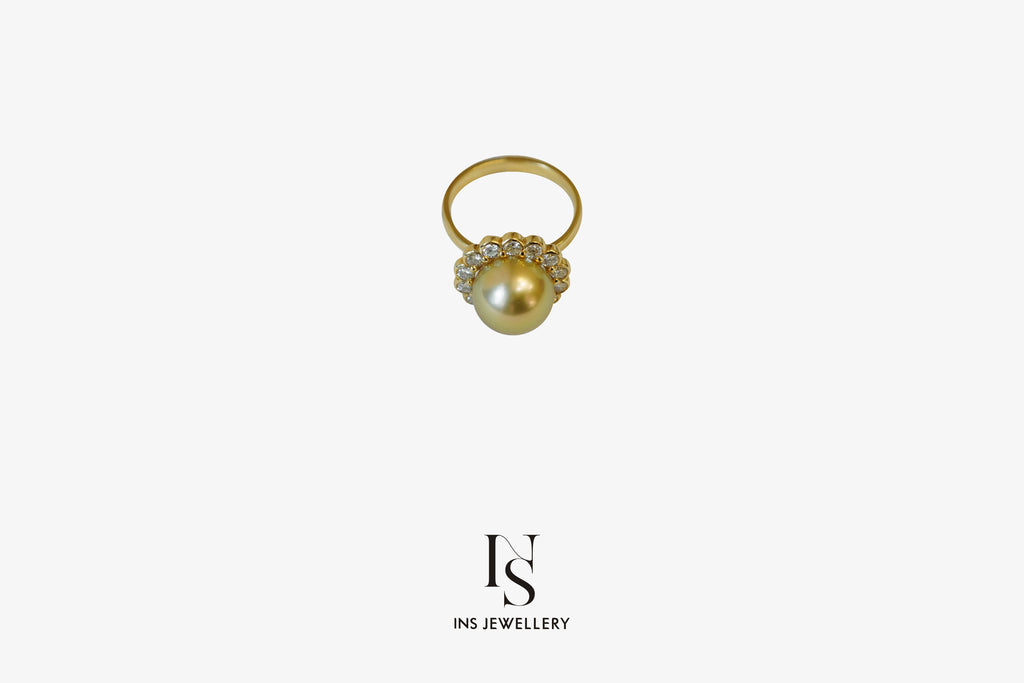 161 Golden Keshi Pearl Ring