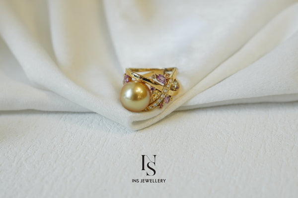 22 Golden Pearl Ring