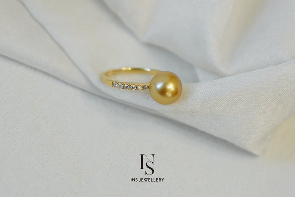 35 Golden Pearl Ring